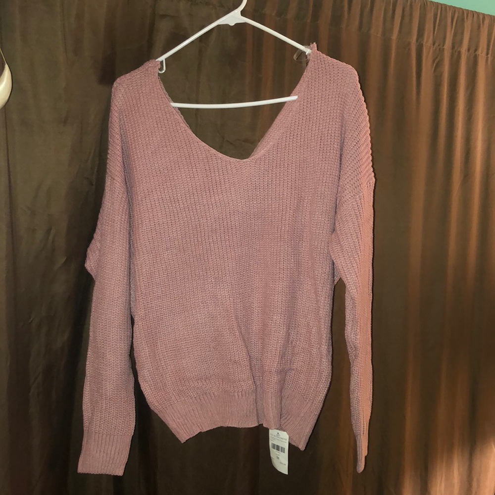 Mauve open back sweater